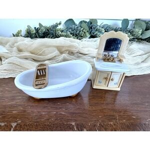 Calico‎ Critters Country Bathroom Set Tub Sink Vanity Epoch Dollhouse Toy